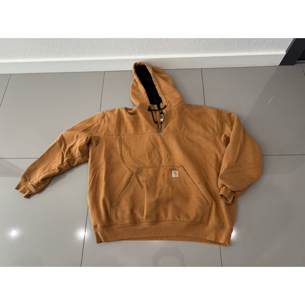 Carhartt Hoodie Adult 2 XL Brown Long Sleeve Grunge Men READ